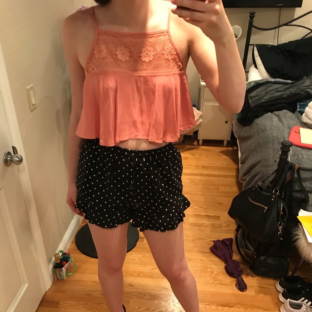 Never worn Pink for love and lemons crop top